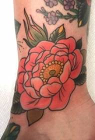 Dívčí nohy na malovaných přechodech jednoduchých linií rostlina literární květiny tetování obrázky