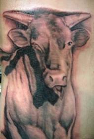 Black gray bull tattoo pattern