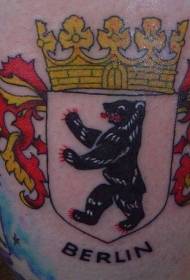 Insignia de Berlín con patrón de tatuaje de color oso