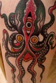Boys thighs painted watercolor sketch creative domineering octopus tattoo pictures