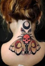 A set of school-style moth tattoo patterns