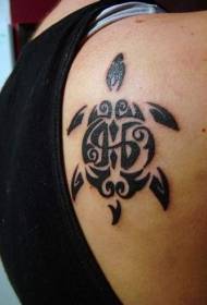 Black Tribal Turtle Tattoo Muster