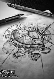 Manuscript turtle tattoo pattern