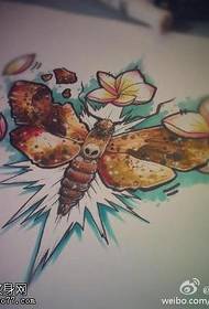 Color school moth tattoo manuscript picture