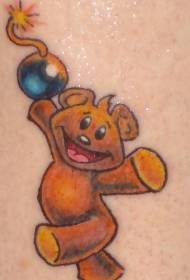 Teddy bear and bomb color tattoo pattern