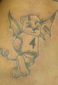 Teddy kubeba pepo tattoo muundo