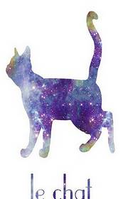 Pretty starry cat tattoo manuscript pattern picture