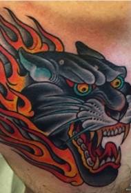 Europa i Sjedinjene Države old school panther plamen tetovaža uzorak
