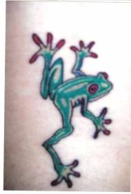 Leg color realistic poisonous frog tattoo pattern