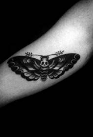 Чорны шэры крэатыўны татуіроўкі, поўны чорны шэры малюнак татуіроўкі насякомых