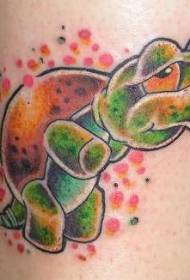 Arm color small turtle tattoo pattern