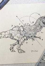 Manuscrittu scrittu totem geometricu di tatuaggi di dinosauri
