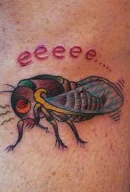 Divertente modello di tatuaggio insetto e lettera