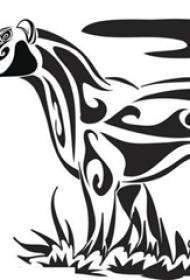 Қара түсті эскиз-шығармашылық үлгідегі барс татуировкасы қолжазбасы