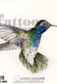 Beautiful and beautiful hummingbird tattoo pattern