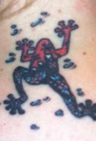 Toxic red black frog tattoo pattern