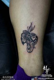 Baby elephant tattoo on the ankle