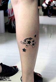 Leg elephant totem tattoo pattern