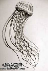 Makhalidwe amtundu wakuda waimvi jellyfish tattoo