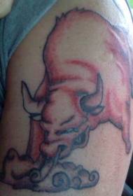 Big arm mad cow tattoo pattern