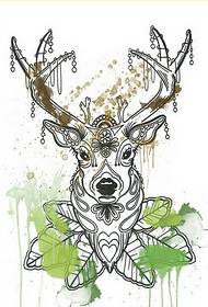 Stilig vakkert antelope tatoveringsmanuskriptmønster for å glede deg over bilder