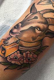 Еуропалық және Американдық мектептегі түсті антилопалық гүлдерге арналған тату-сурет