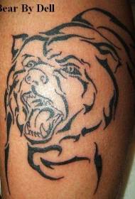Minimalistic Bear Black Line Tattoo Pattern
