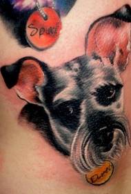 Fargelegge vakker hundeavatar med tatoveringsbrev for brev