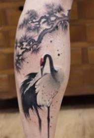 9 Mara mma ndị China ụdị ọdịnala tattoo crane tattoo