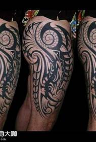 Leg bio totem tattoo pattern