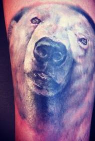 Realistic realistic color polar bear avatar tattoo pattern