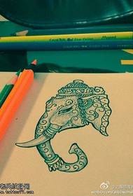 Baby elephant tattoo manuscript picture