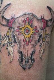 Indian style bull calf tattoo pattern