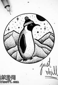 Manuscrito do pequeno padrão de tatuagem de pinguim