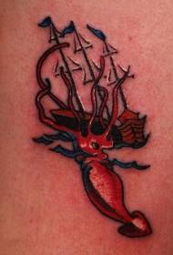 Pas farebný chobotnica útočná loď tetovanie