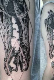 Візерунок татуювання крокодила Різноманітність чорно-сірого татуювання ескіз малюнок татуювання крокодила