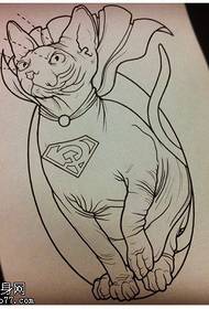 Кішка лінія проект татуювання рукопис візерунок