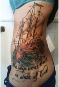 ngjyra beli oktapod gjigant sulm foto tatuazh varkë
