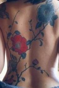 Цветни узорак тетоваже Прекрасан биљни цвјетни узорак за тетоваже за дјевојчице