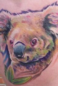प्यारा रंगीन कोआला टैटू पैटर्न