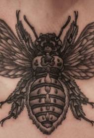 Neck cute gray insect tattoo pattern
