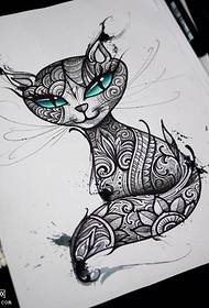 Rukopis vanilková mačka tetovanie vzor