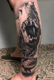 Yon kèk foto tatoo ti tèm dinozò a