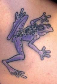 Shoulder color poisonous purple frog tattoo pattern