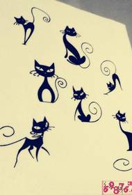 Cat τέχνης τατουάζ χειρογράφημα εικόνα