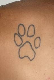 Model de tatuaj silueta cu laba de câine