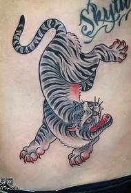 Patrón de tatuaxe de tigre de debuxo animado abdominal