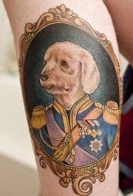 Puppy general portrait classic tattoo pattern
