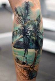 Patró de tatuatge de palmera verda patró de tatuatge de palmera verda