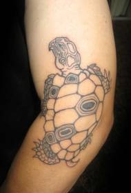 Black line turtle tattoo pattern